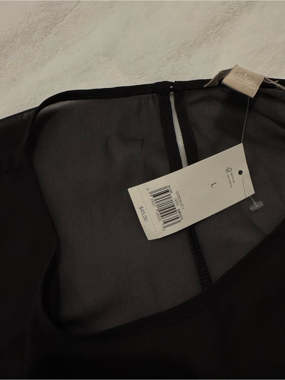 Banana Republic NWT Black Sleeveless Tank with Sheer Yoke - Picture 8 of 8